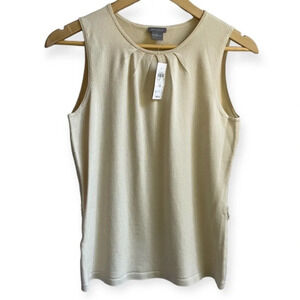 NWT Ann Taylor Champagne Silk & Wool Tank Top, M (see details for SET option)